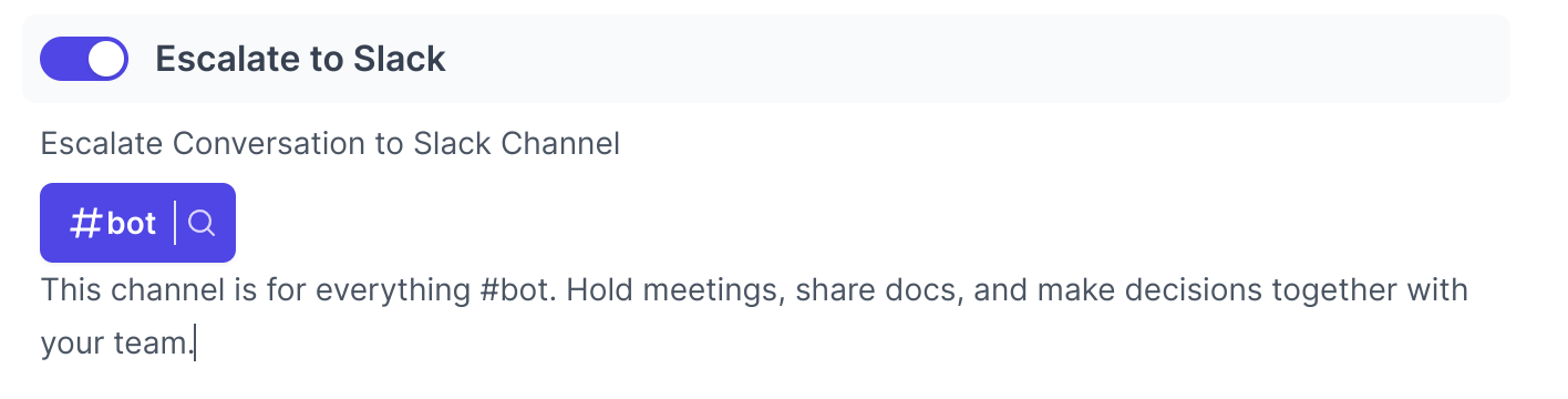 Slack Bot Settings